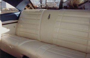 White leather rear seat