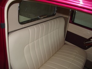 Custom leather bench seat